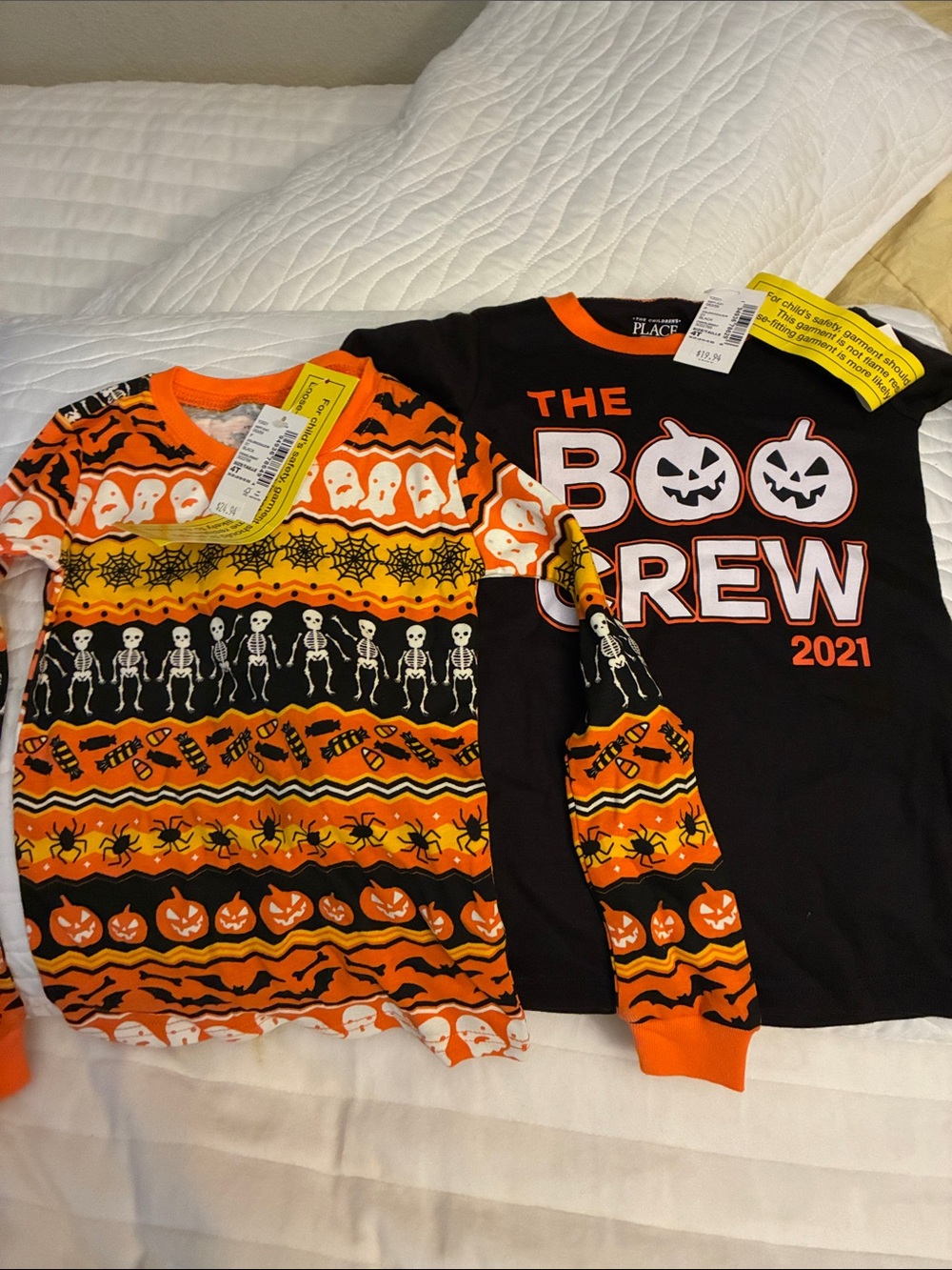 NWT The Children's Place Black & Orange Halloween TOPS